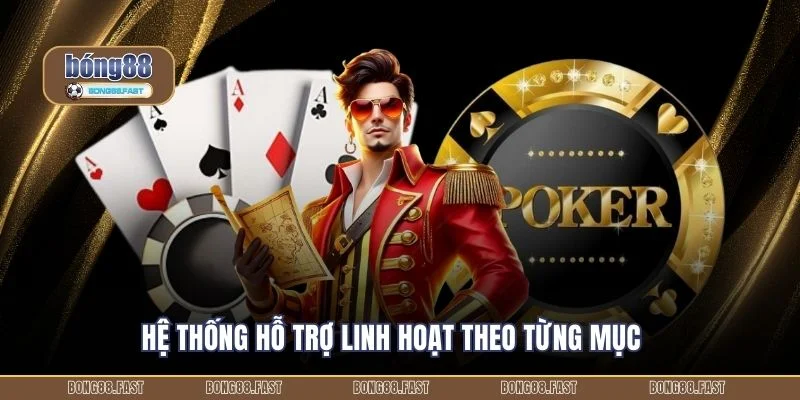 Hệ thống hỗ trợ linh hoạt theo từng mục